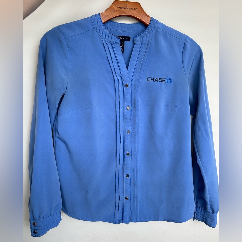 Land's End Chase Bank Legacy Ruffled Long- Sleeve Top